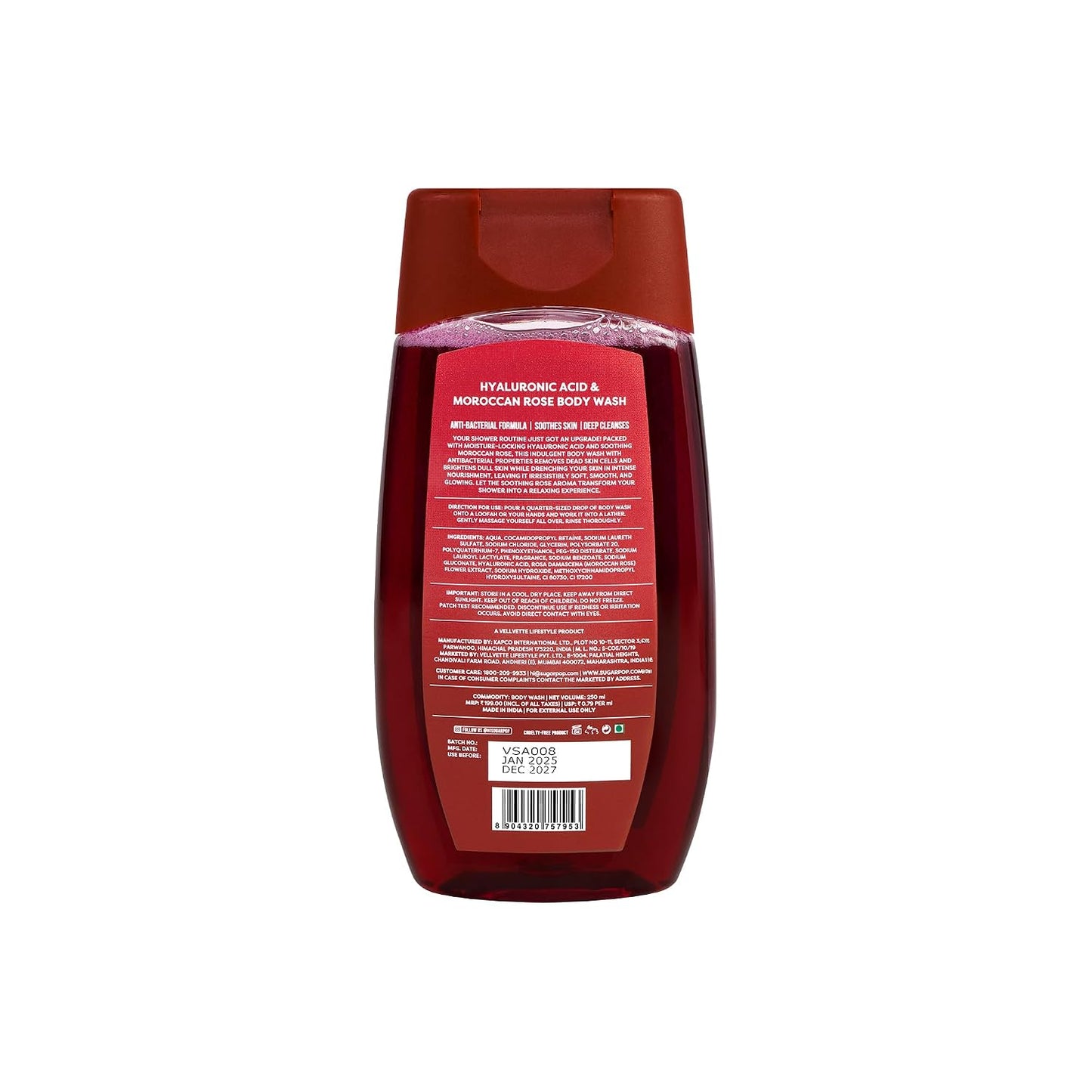 Sugar Pop Hyaluronic Acid & Moroccan Rose Body Wash 250 MILLI_LITRE