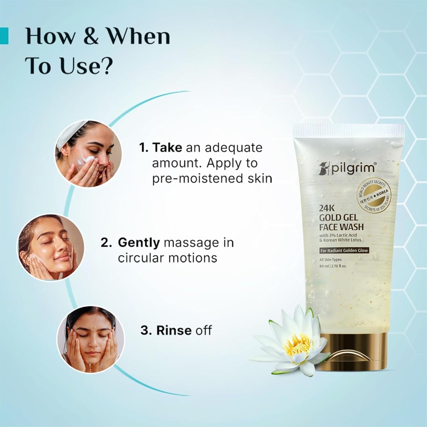 Pilgrim 24K Gold Gel Face Wash 80 MILLI_LITRE