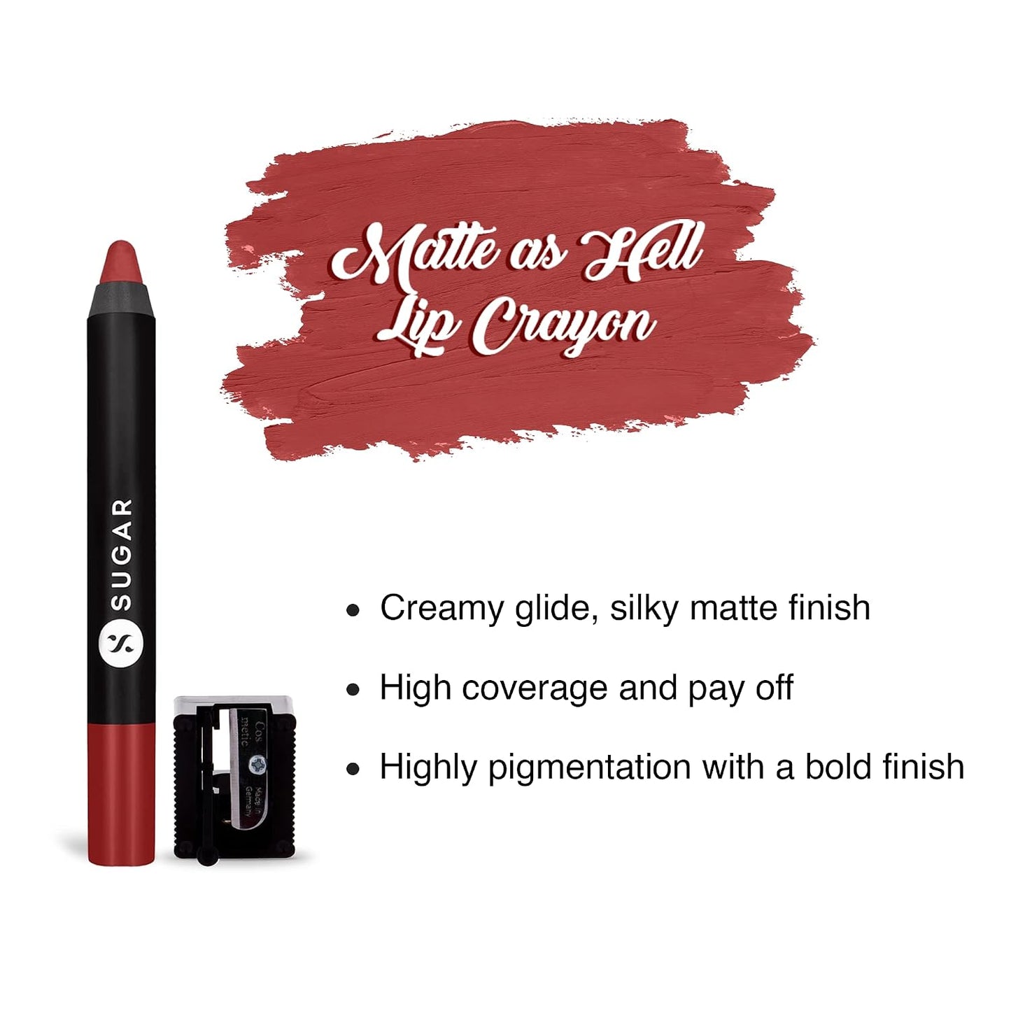Sugar Matte As Hell Crayon Lipstick - 08 Jackie Brown 2.799999952316284 GRAM