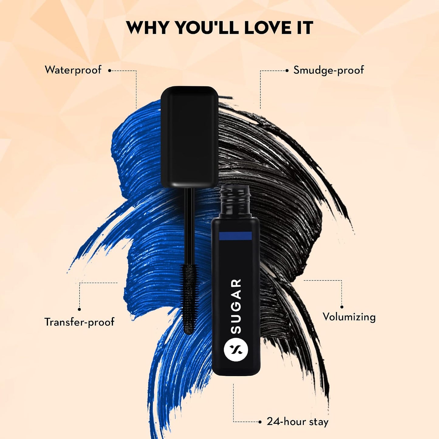 Sugar Cosmetics Bold Unfold Waterproof Mascara, Transfer-Proof & Smudge-Proof 01 Black Diamond 10 MILLI_LITRE