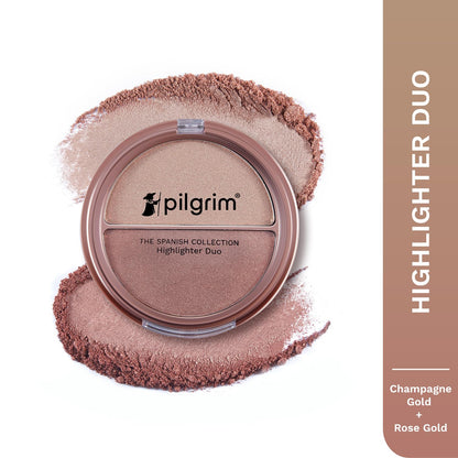 Pilgrim Face Highlighter Duo - The Gold Rhythm Champagne Gold & Rose Gold - 01 11 GRAM