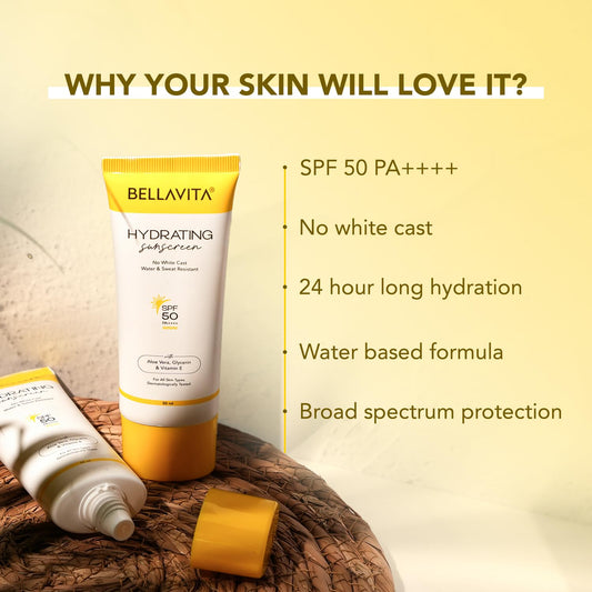 BELLAVITA HYDRATING sunscreen Lotion SPF 50 PA++++ 50ml