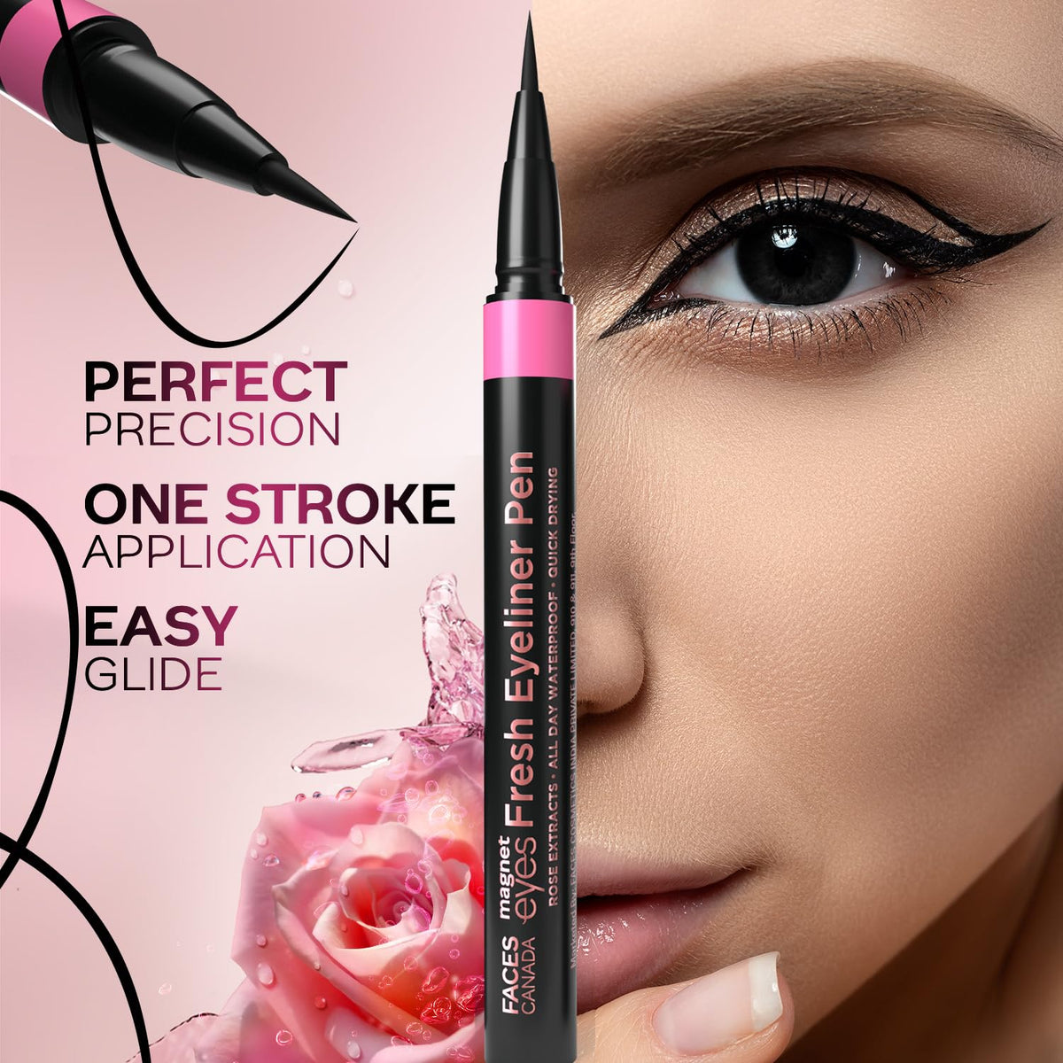 Faces Canada Magnet eyes Fresh Eyeliner Pen, 1Ml , All - Day Waterproof & Smudge proof 1 ml