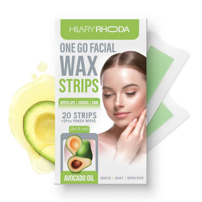Hilary Rhoda Avocado Oil Facial Wax Strips 20 PIECE