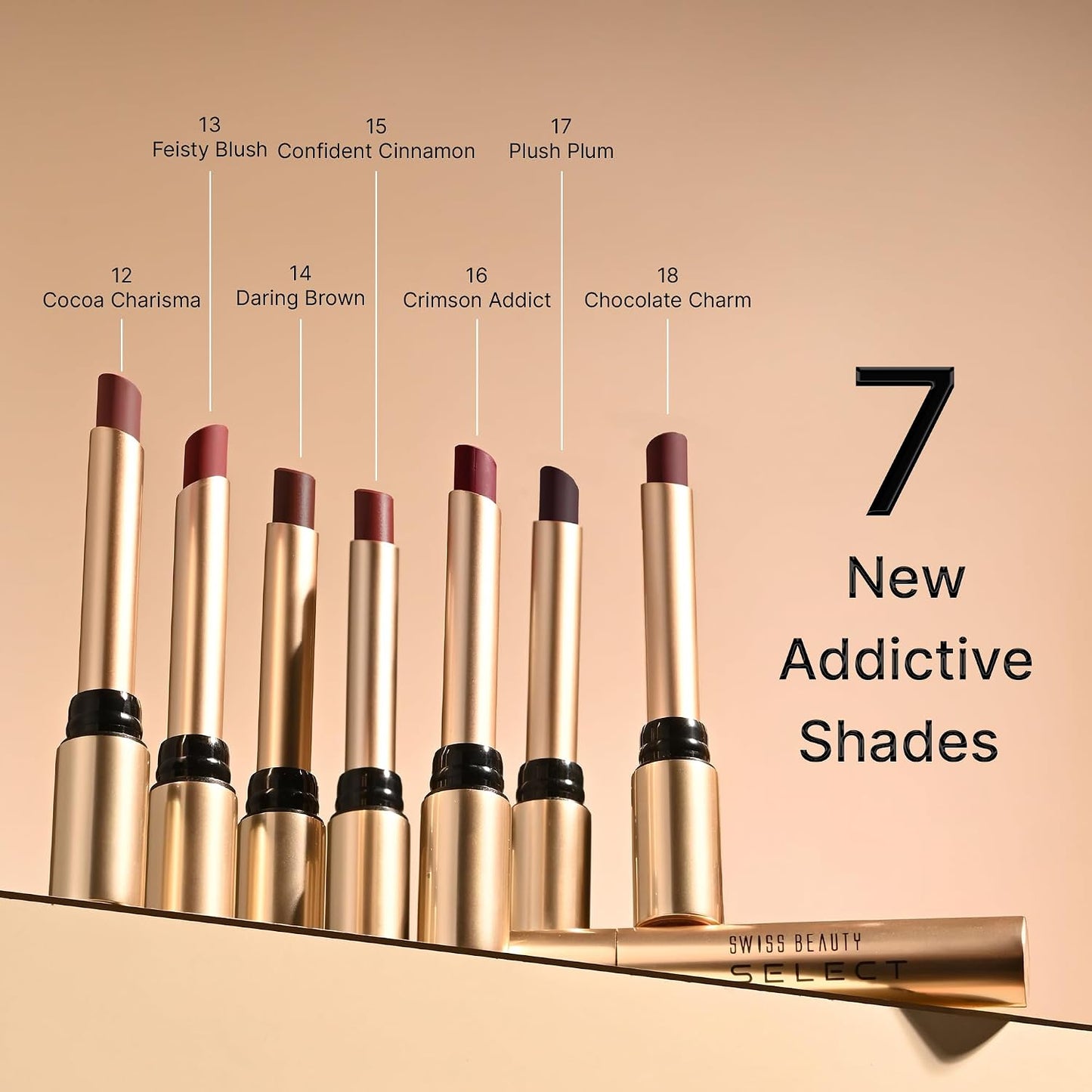 SWISS BEAUTY STAY ALL DAY LIQUID LIPSTICK - 10 EARTHY BROWN