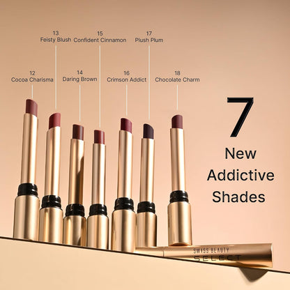 SWISS BEAUTY STAY ALL DAY LIQUID LIPSTICK - 10 EARTHY BROWN