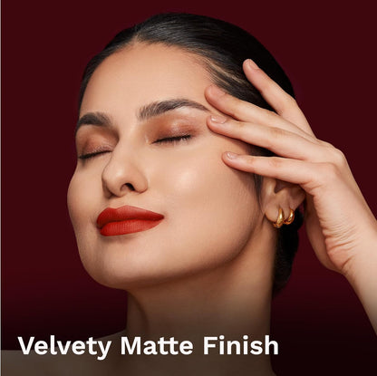 Pilgrim Matte Bullet Lipstick Intense Colour Transferproof & Smudgeproof Flamin'Red-21 4.2 GRAM