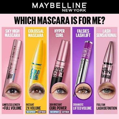Maybelline New York Hypercurl Waterproof Mascara, Longlasting, Curls Lashes, Highly Pigmented Colour Black 9.199999809265137 MILLI_LITRE