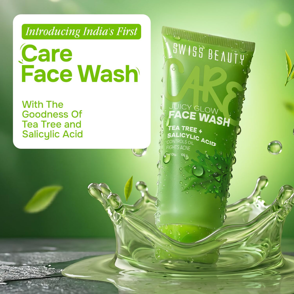 SWISS BEAUTY JUICY GLOW FACE WASH TEA TREE+SALICYLIC ACID