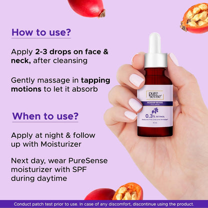 pure sense 0.3% RETINOL Rosehip & Papaya Face serum 10 ml
