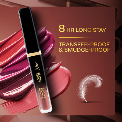 Faces Canada Comfy Matte Wow Liquid Lipstick Highly Pigmented - Tea Rose 12 3.8 ml