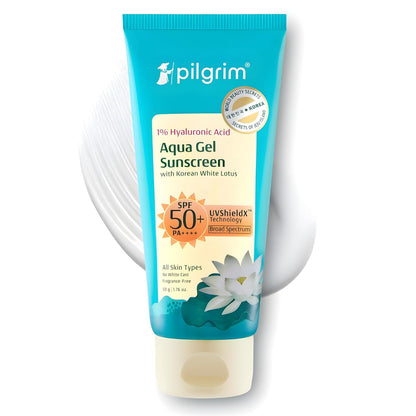 Pilgrim 1% Hyaluronic Acid SPF 50 Pa+++ Sunscreen Gel 50 GRAM