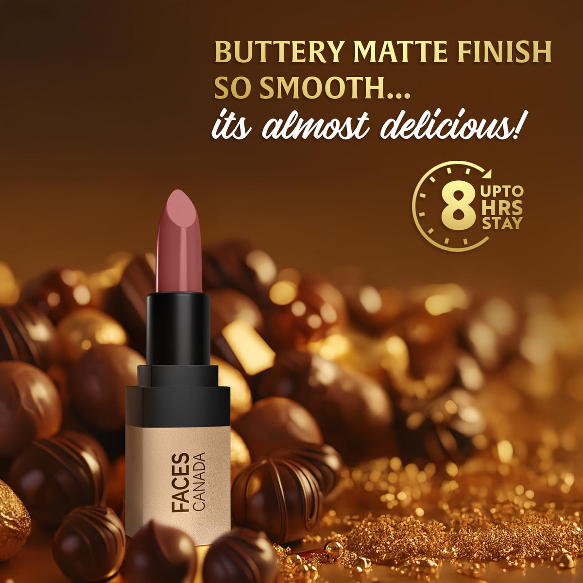 Facescanada Matte Velvet Touch Lipstick - Fierce Brown 17