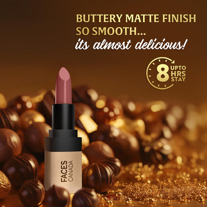 Facescanada Matte Velvet Touch Lipstick - Fierce Brown 17