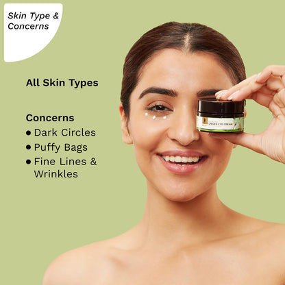 Pilgrim Squalane Under Eye Cream With Caffeine|Fights Dark Circles, Wrinkles|Depuff Eyes 30 GRAM