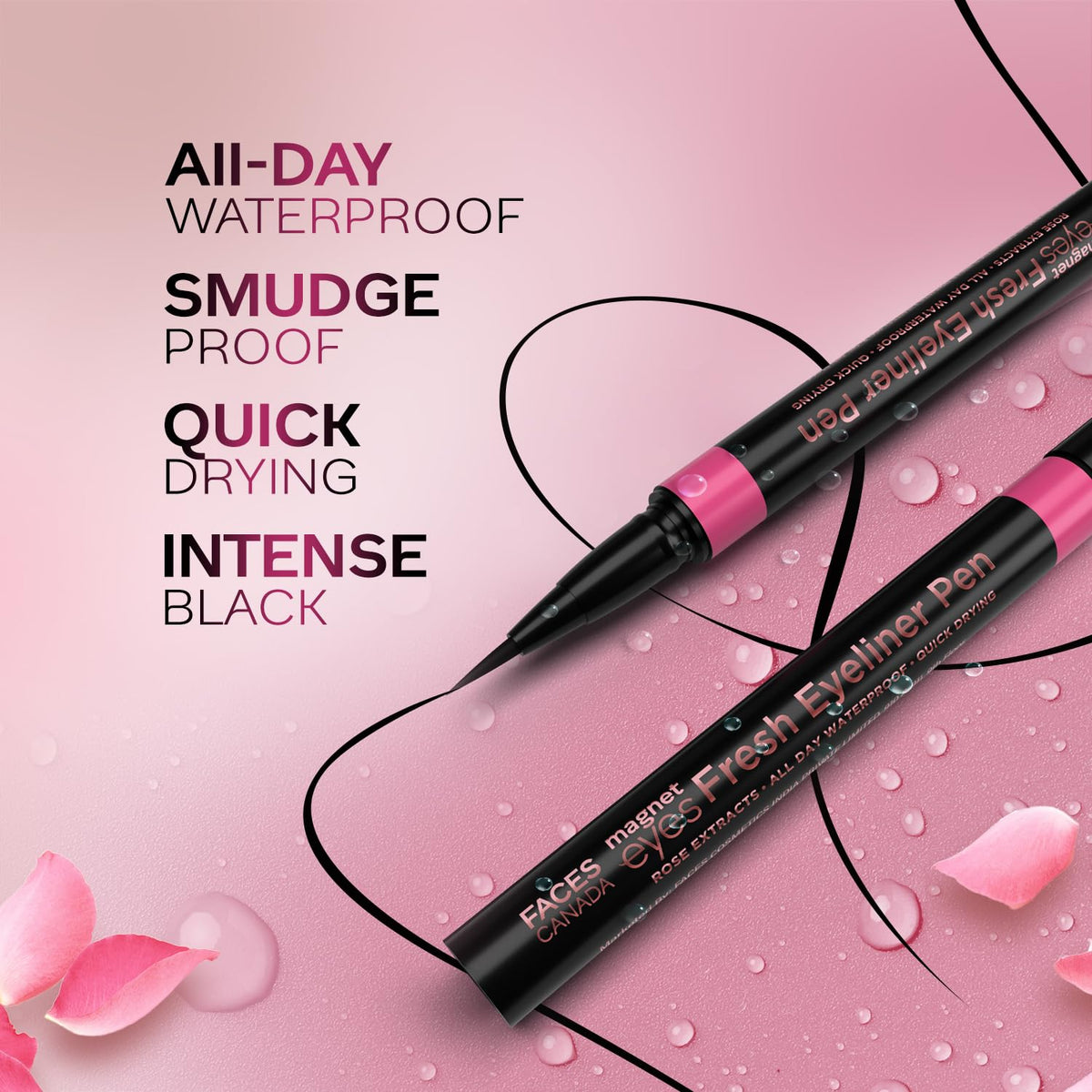 Faces Canada Magnet eyes Fresh Eyeliner Pen, 1Ml , All - Day Waterproof & Smudge proof 1 ml