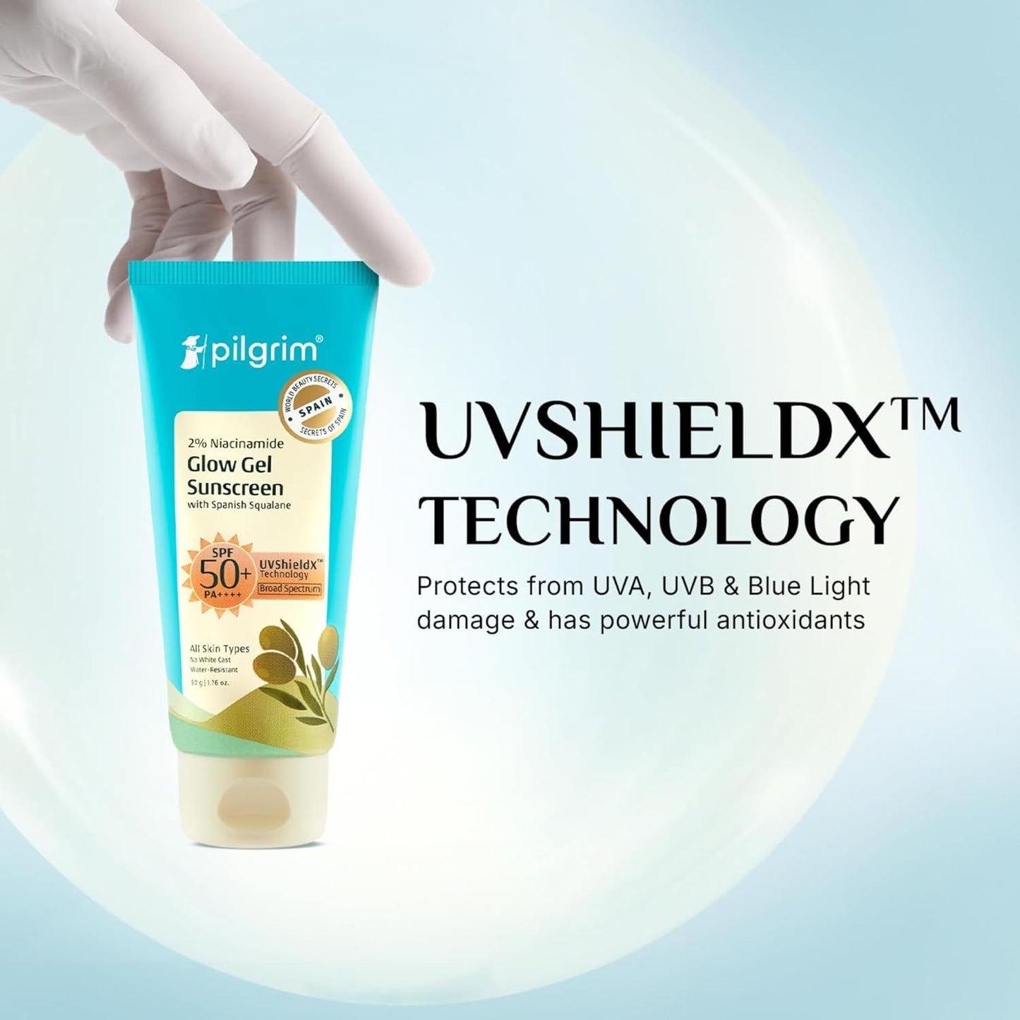 Pilgrim 2% Niacinamide SPF 50 PA+++ Glow Sunscreen 50 GRAM