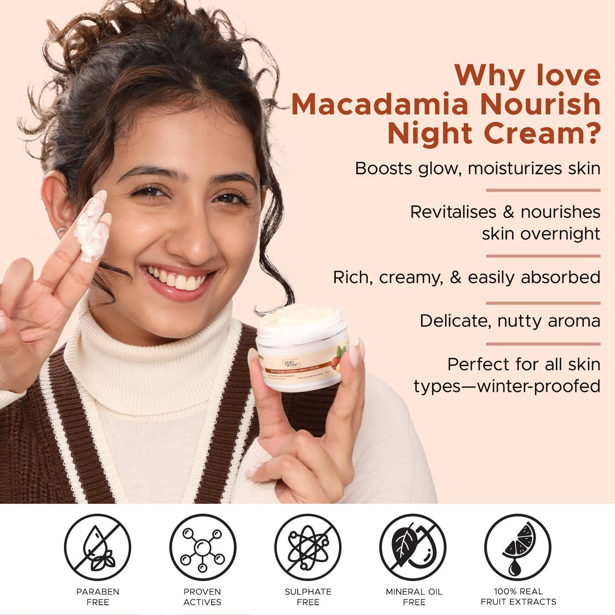 PURE SENSE MACADAMIA NOURISH night cream SQUALANE & NIACINAMIDE 50 ML