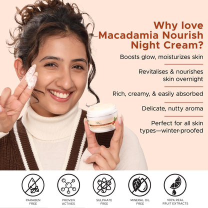 PURE SENSE MACADAMIA NOURISH night cream SQUALANE & NIACINAMIDE 50 ML