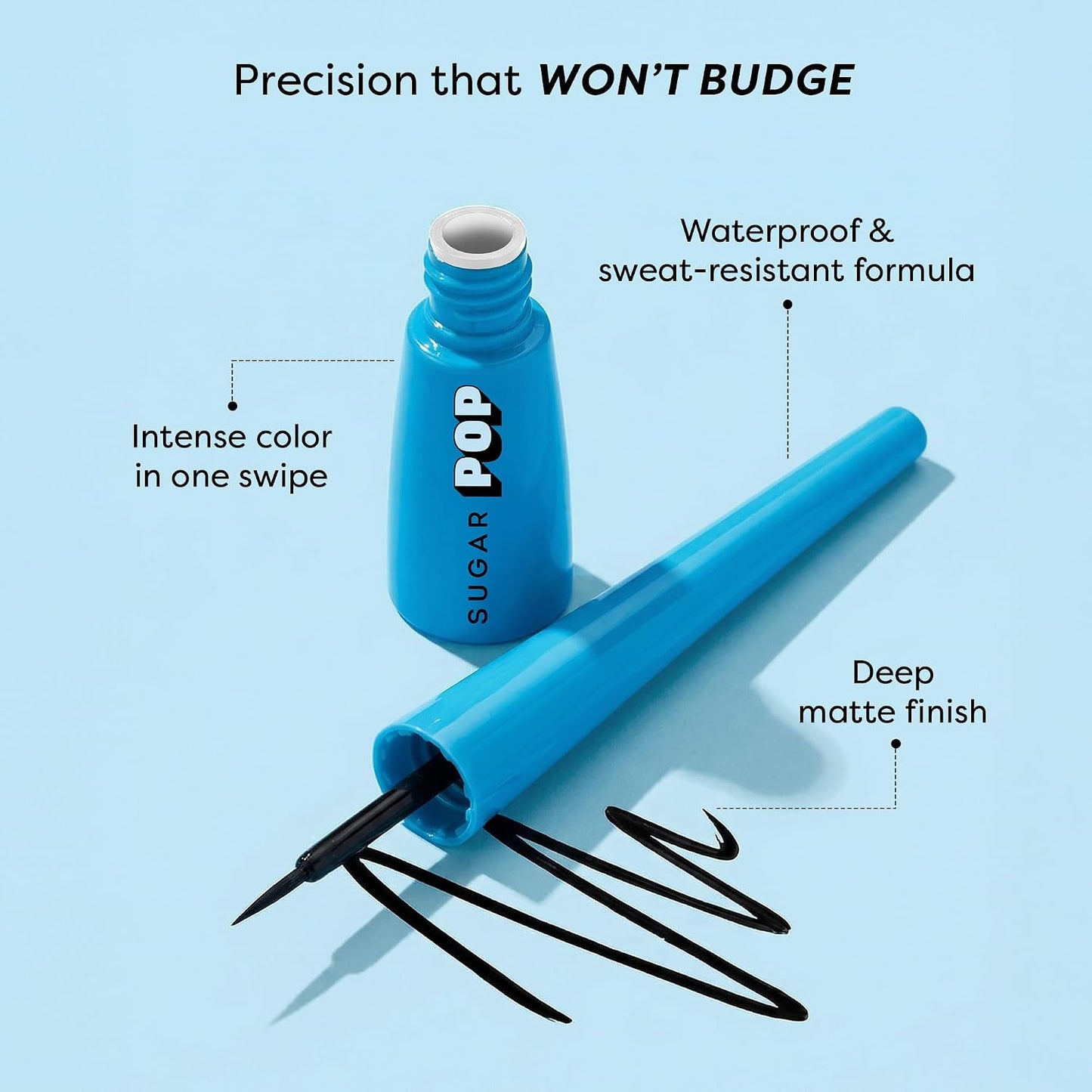 Sugar Pop Matte Eyeliner 01 , Highly Pigmented , Intense Matte , Smudge-Proof 4.5 MILLI_LITRE