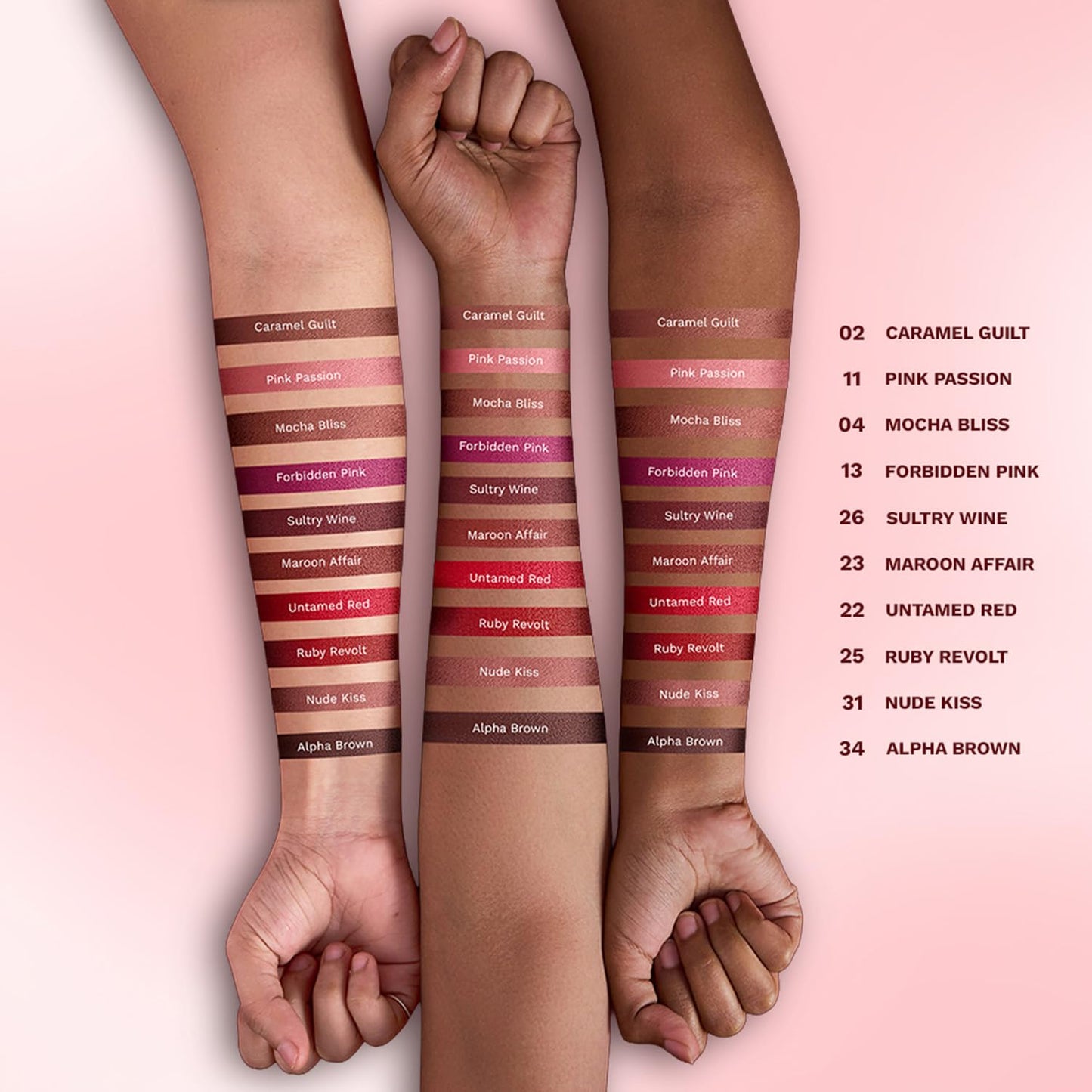 Pilgrim Matte Bullet Lipstick Intense Colour Transferproof & Smudgeproof Alpha Brown-34 4.2 GRAM