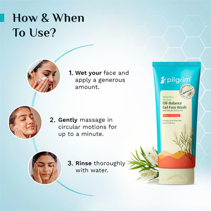 Pilgrim Tea Tree Purifying Gel Face Wash 100 MILLI_LITRE