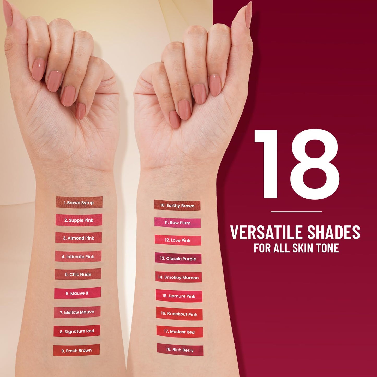 SWISS BEAUTY Stay On Matte LIQUID LIPSTICK - 10 Earthy Brown 2 GRAM
