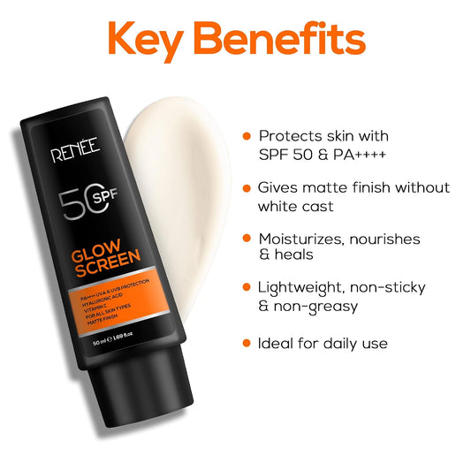 Renee Glow Screen SPF 50 PA++++ Sunscreen 50 ml
