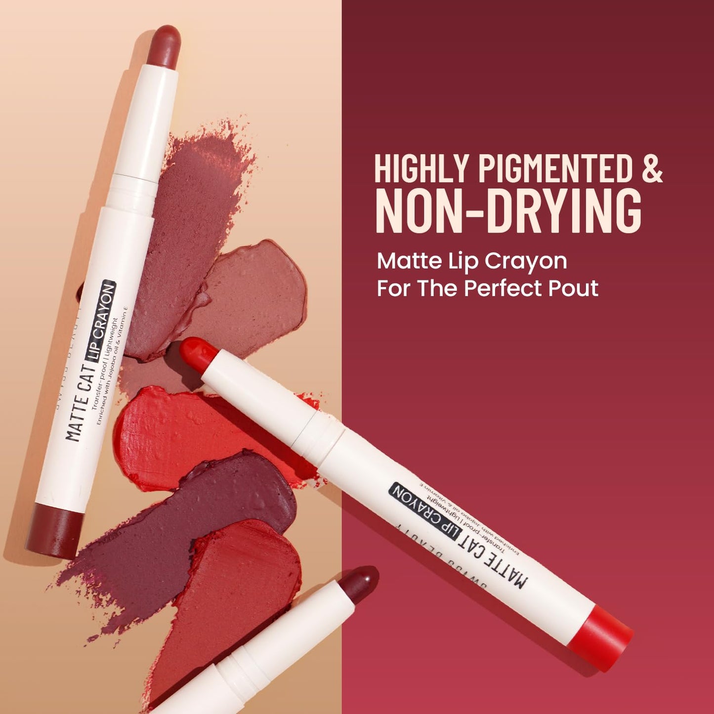Swiss Beauty Matte Cat Lip Crayon - Jam 1.5 GRAM