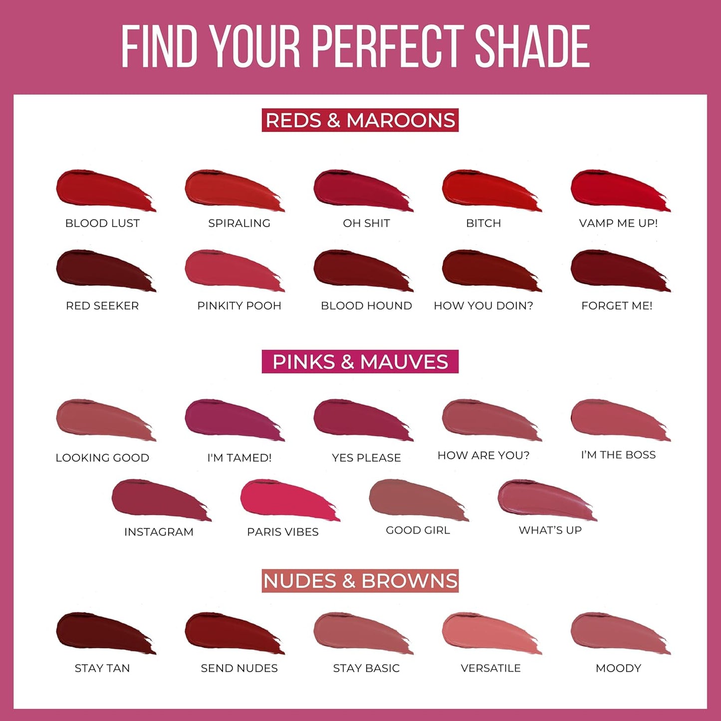 INSIGHT 24 Hrs Non Transfer Matte Lipstick - 28 Good Girl 3 g