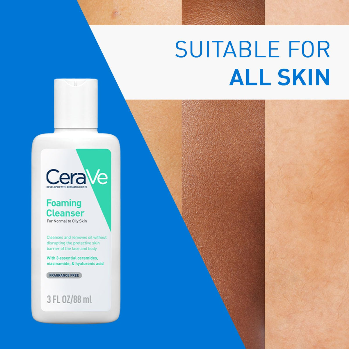 Cerave Fragrance Free Foaming Cleanser For Normal To Oily Skin 88 ml