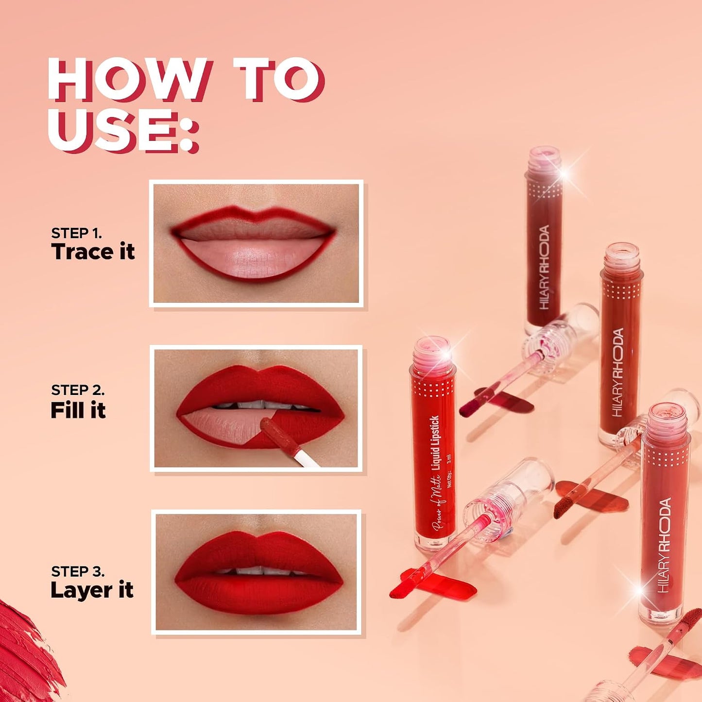 Hilary Rhoda Matte Liquid Lipstick - 01 MAKE ME MOCHA 3 MILLI_LITRE
