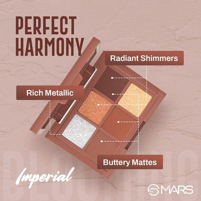 MARS Blooming Matte & Shimmer Eyeshadow Palette - 03-IMPERIAL 4.8 g