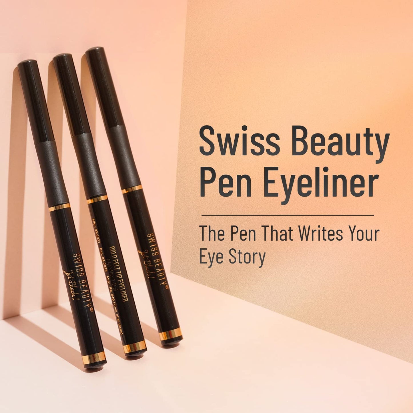 SWISS BEAUTY BOLD FELT TIP EYELINER - JET BLACK 1.2 ml