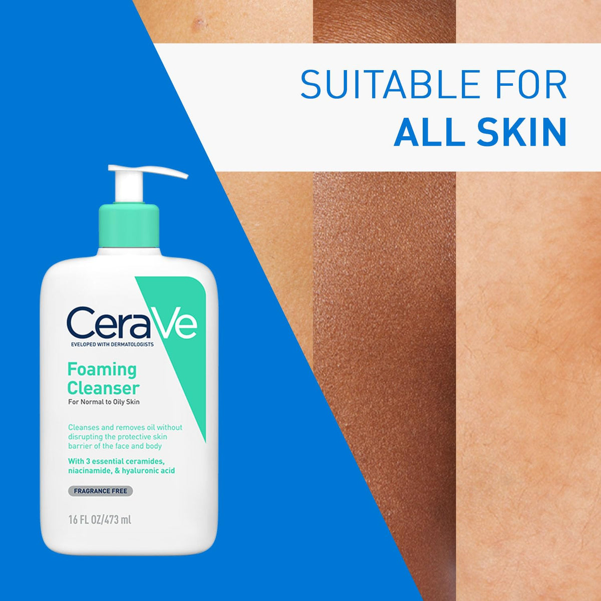 Cerave Fragrance Free Foaming Cleanser For Normal To Oily Skin 473 ml