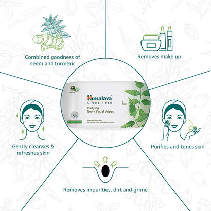 Himalaya Purifying Neem Facial Wipes 25 PIECE