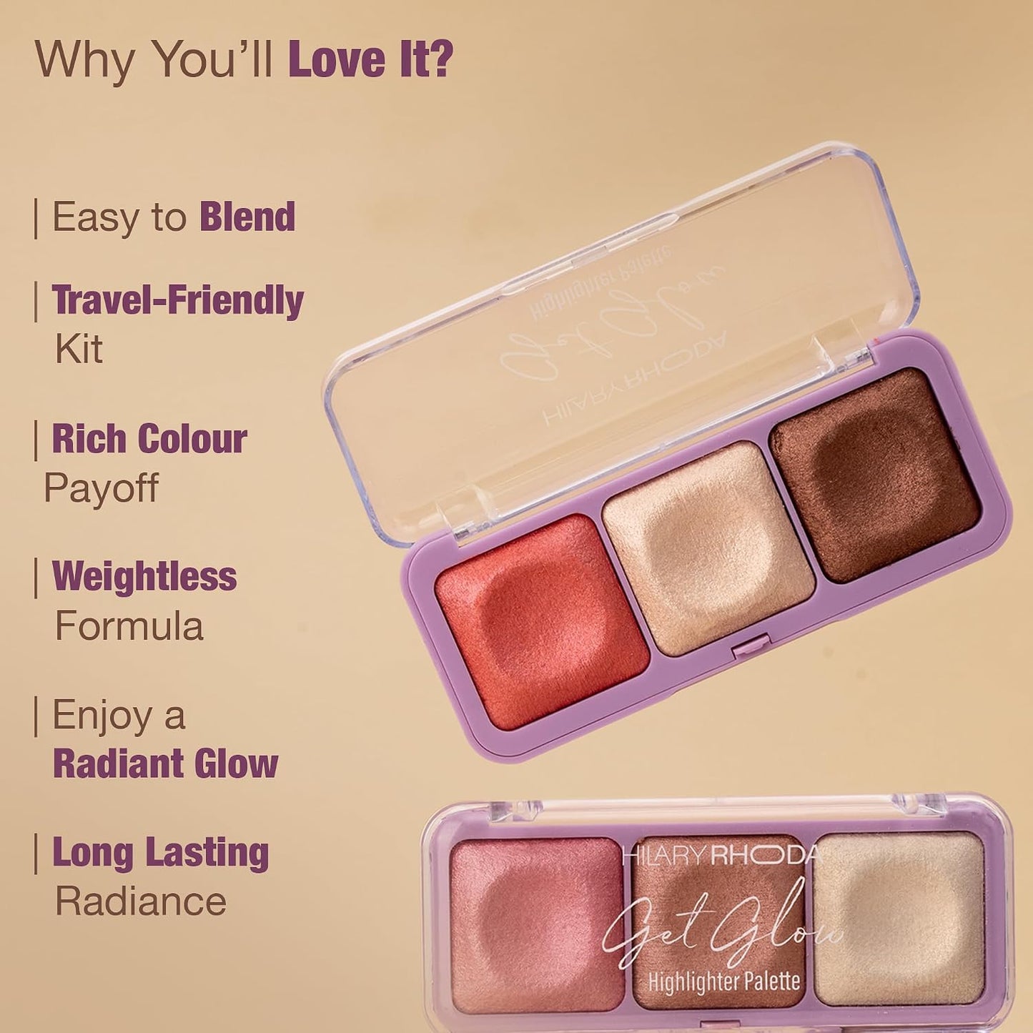 Hilary Rhoda Get Glow Highlighter Palette 15gm