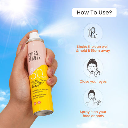 SWISS BEAUTY PROTECT MAXX SUNSCREEN AIR MIST SPF 50 PA+++ 80 ml