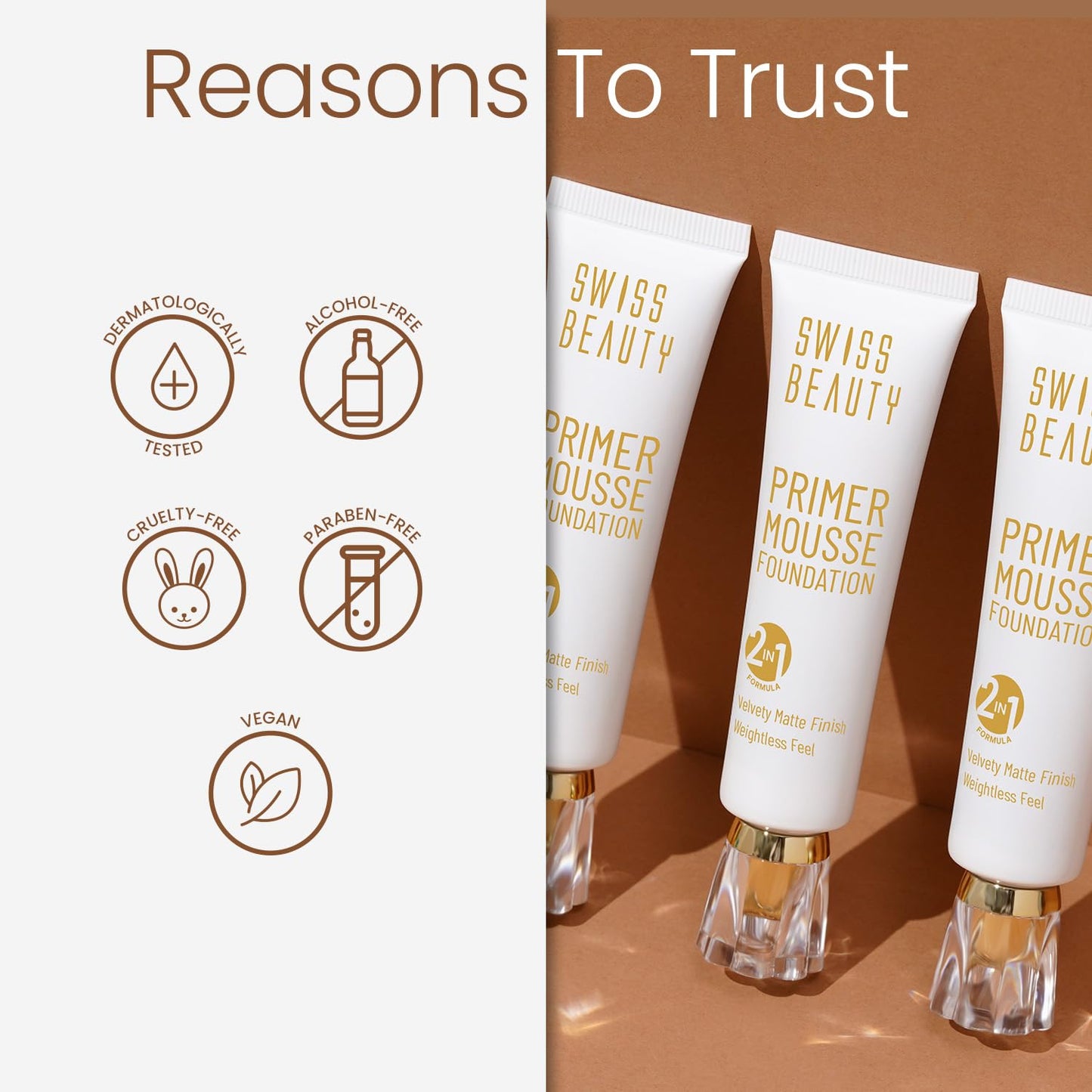 Swiss Beauty Primer Mousse Foundation - 07 Warm Fawn