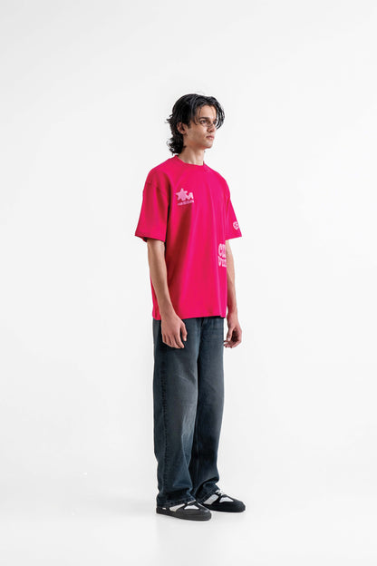 Culture Vulture Printed Pink Oversized T-Shirt Main Character