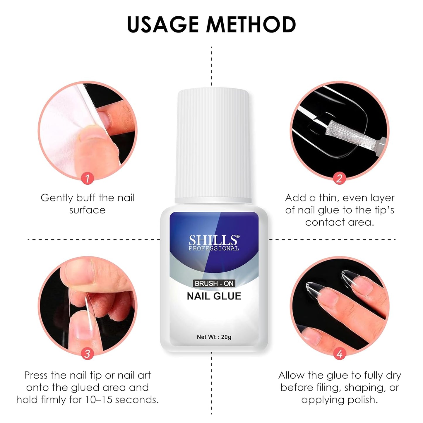 SHILLS PROFESSIONAL BRUSH ON NAIL GLUE