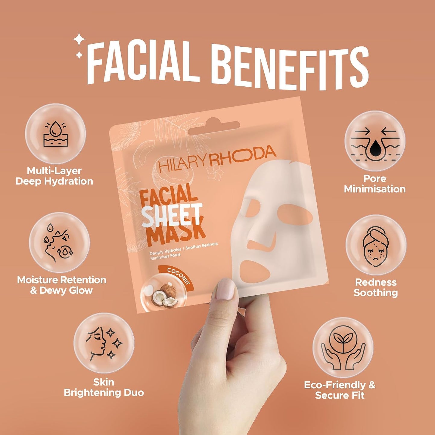 HILARY RHODA FACIAL SHEET MASK COCONUT