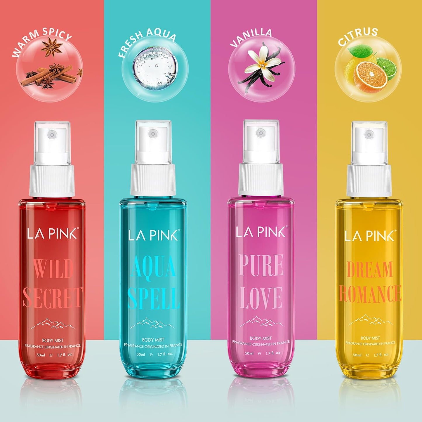 LA Pink Body Mist GIFT SET 4PCSx50 ml