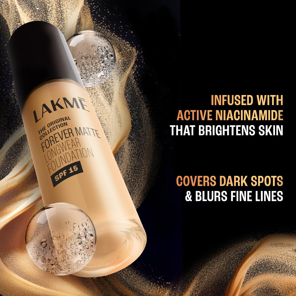 LAKME FOREVER MATTE LONGWEAR FOUNDATION SPF 15 - Cool Ivory 25 ml