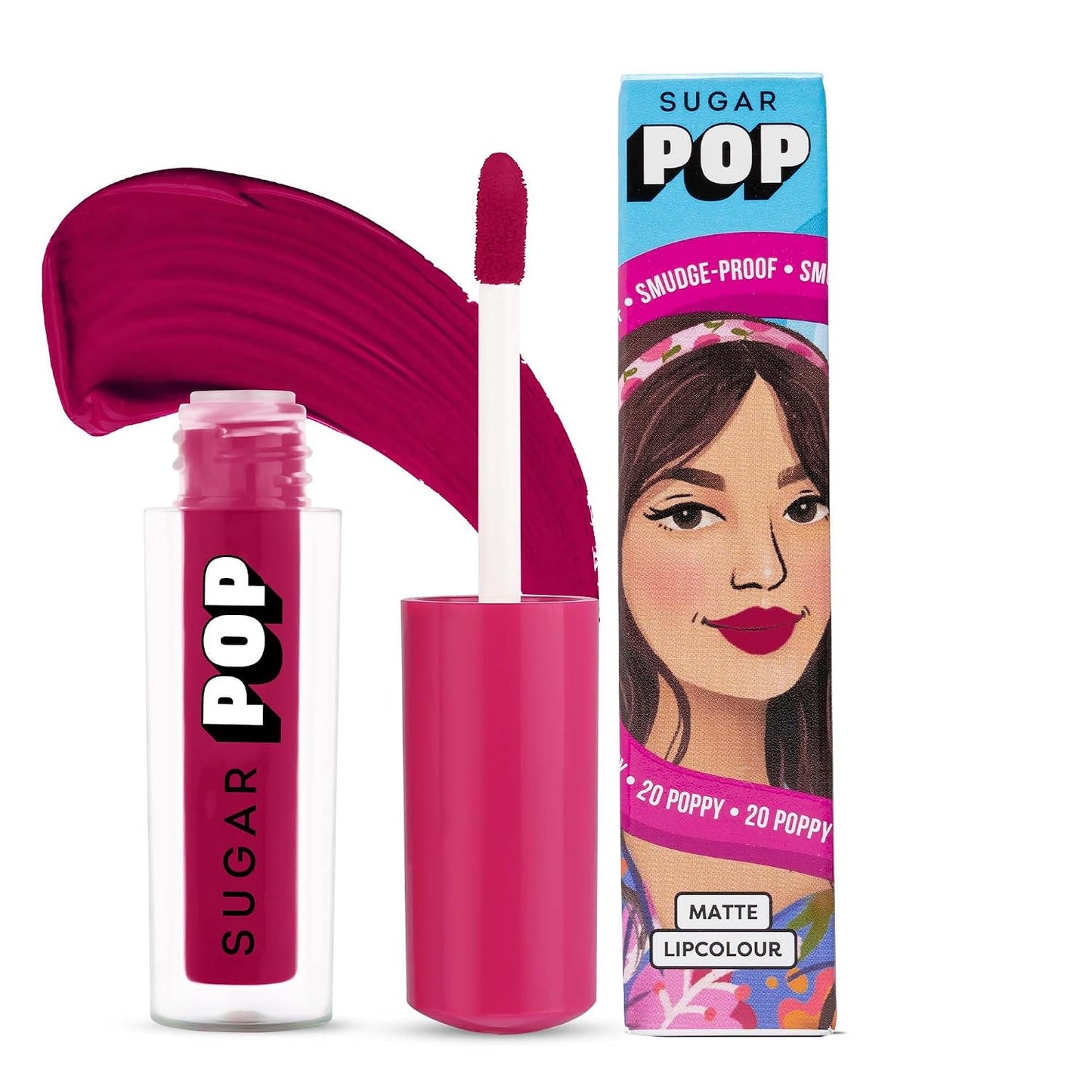 Sugar Pop Matte Lipcolour Poppy - Super Matte | Lasts + Hours | Non-Dryin Poppy 1.600000024 MILLI_LITRE