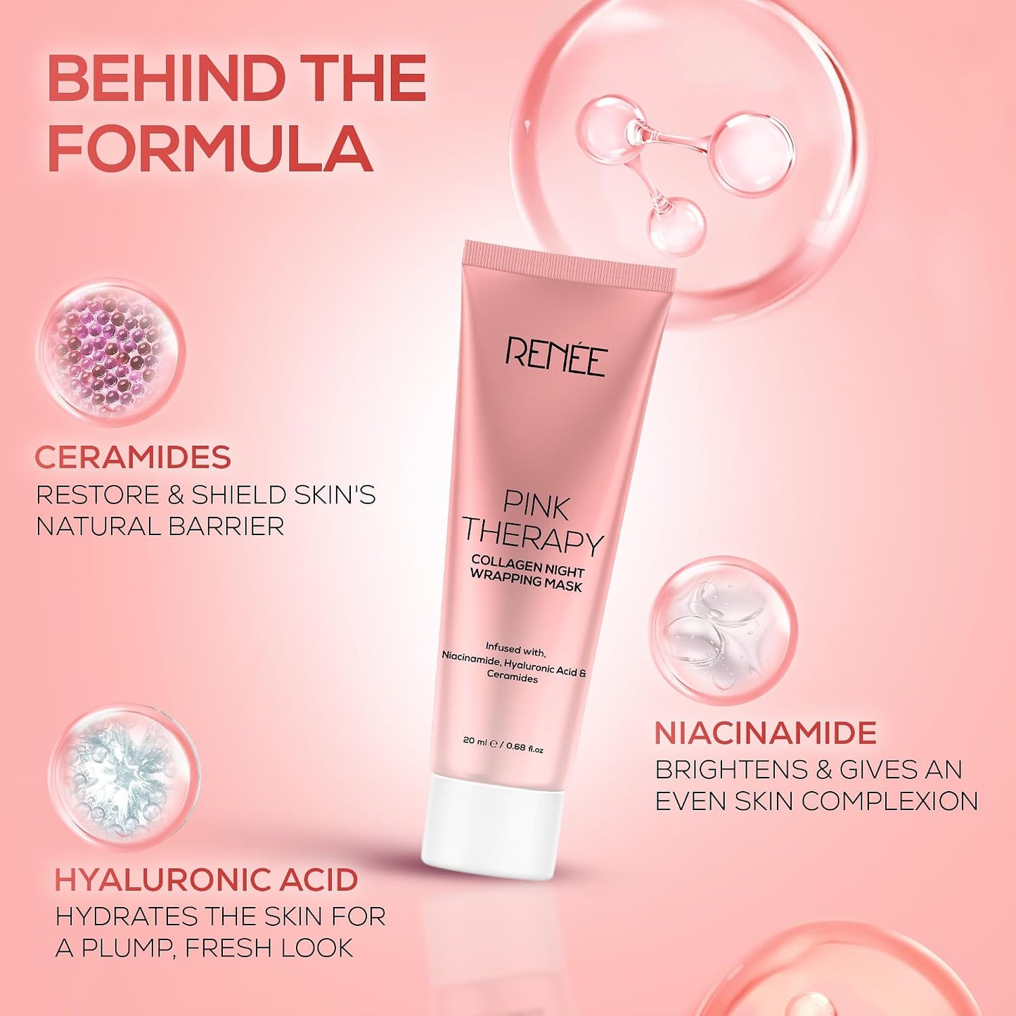 RENEE PINK THERAPY COLLAGEN NIGHT WRAPPING MASK - 20 ml