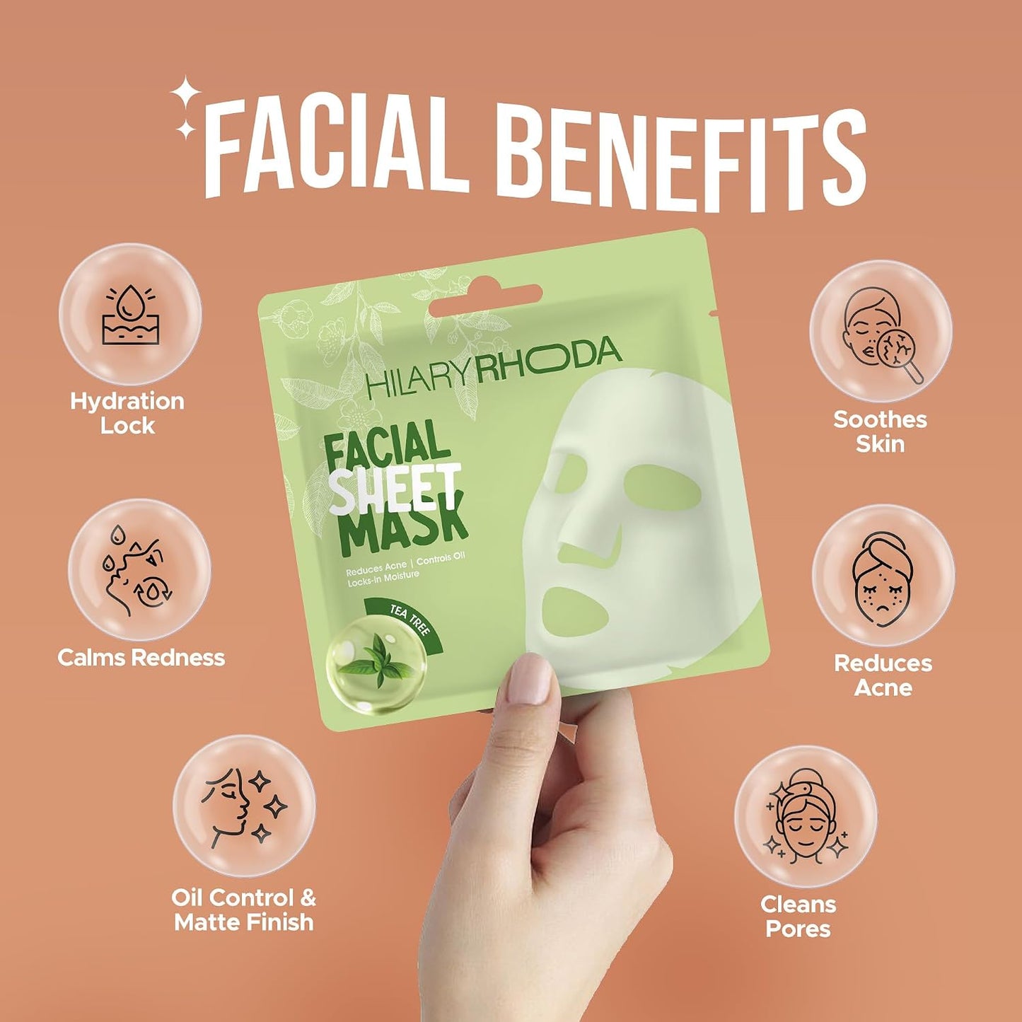 HILARY RHODA FACIAL SHEET MASK TEA TREE