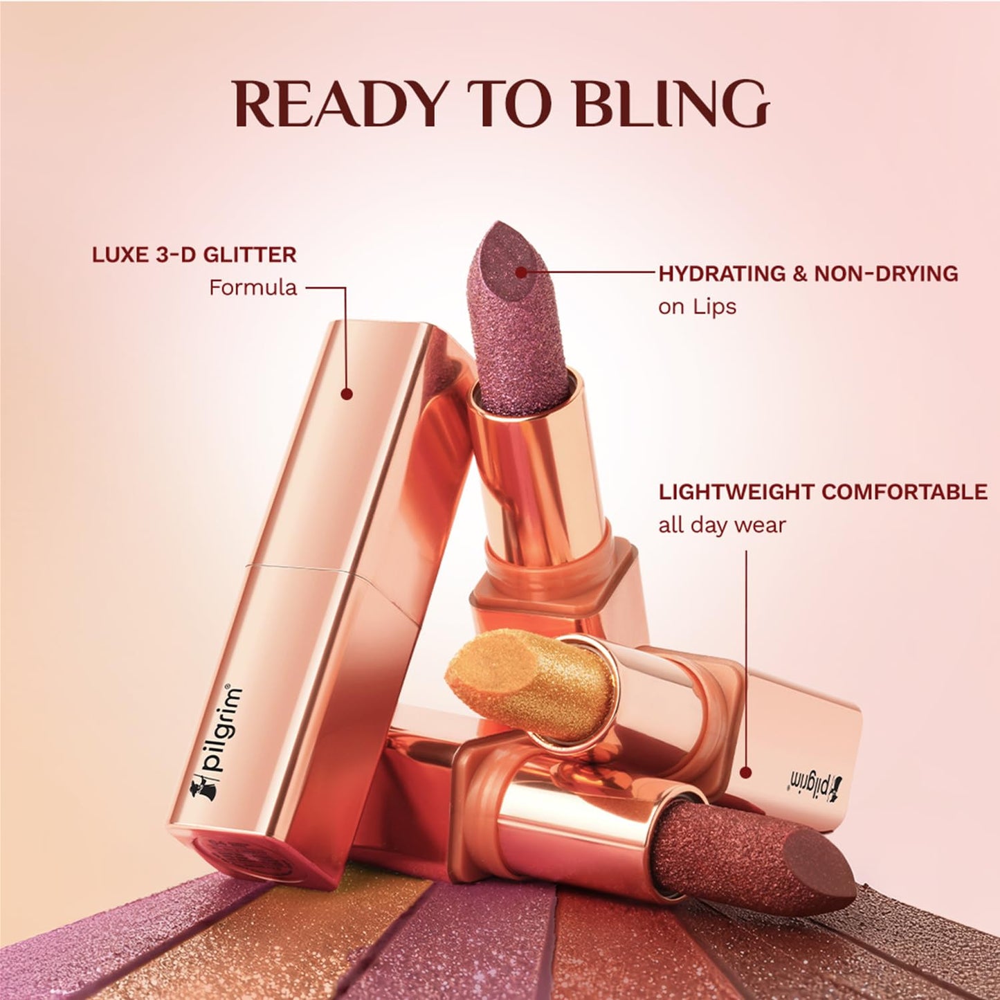 Pilgrim Dubai Bling Glitter Lipstick - 04 Arabian Nites 4.2 GRAM