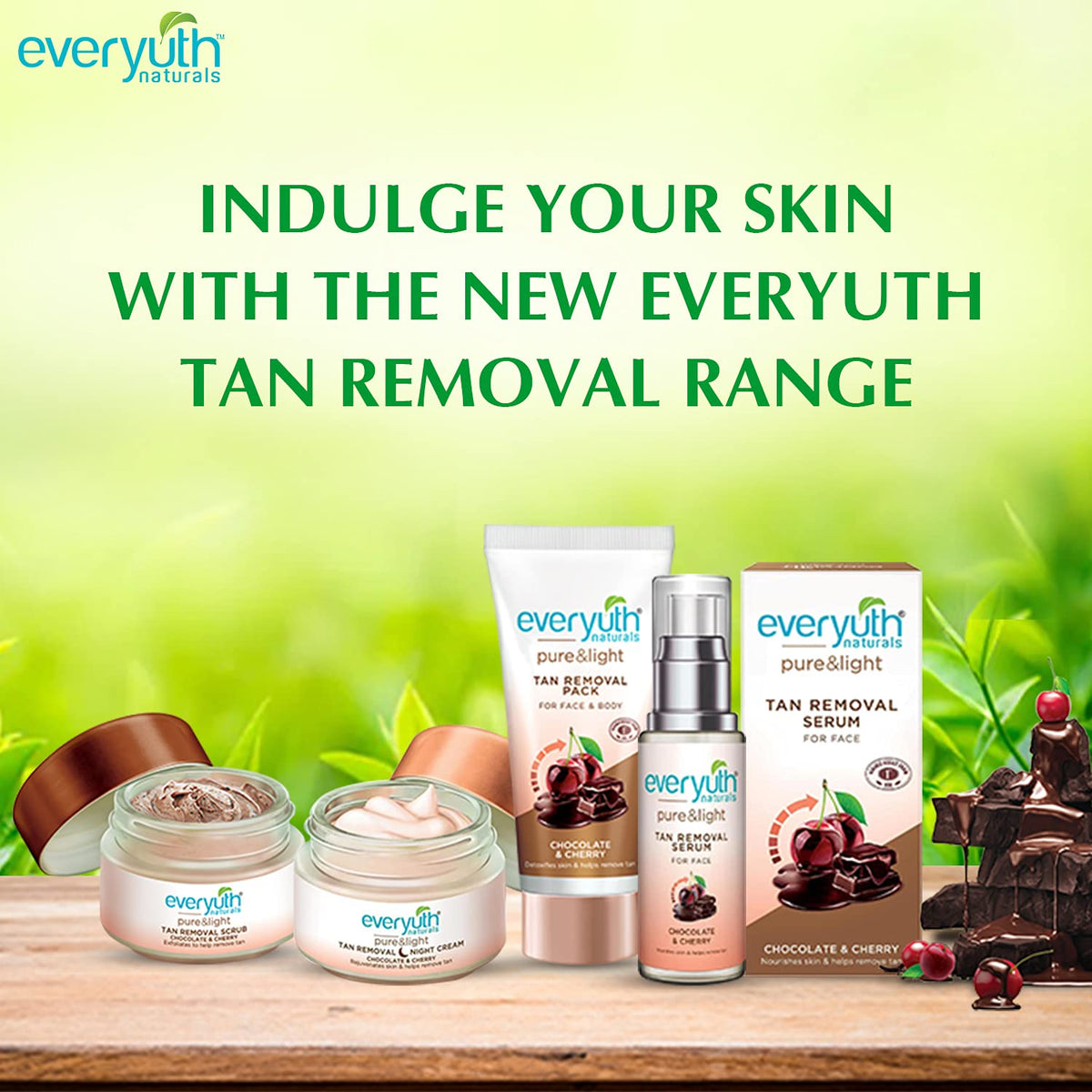 Everyuth Naturals Pure & Light Chocolate & Cherry Tan Removal Pack 50 g