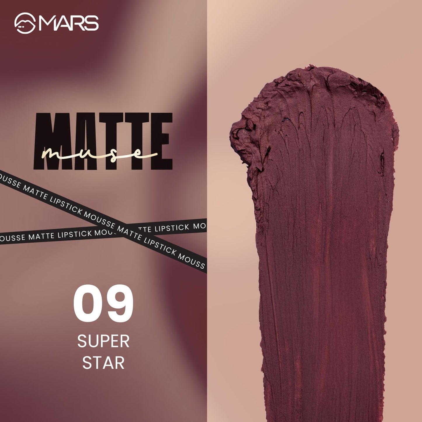 Mars Mouse Matte Lipstick 3ml 09 SUPER STAR 1Unit